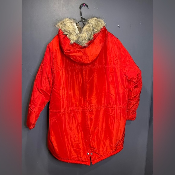New Look Red Parka Fur Hooded Coat - Picture 10 of 13